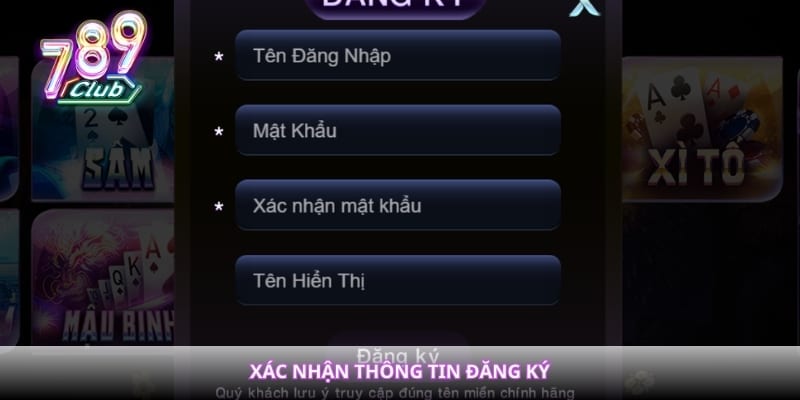 Xác nhận thông tin đăng ký